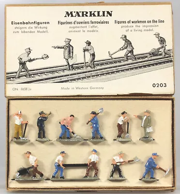 Märklin HO #0203 (404Gc) Die Cast Railroad Figure Set EX/BX 1952 To 1965 • $89