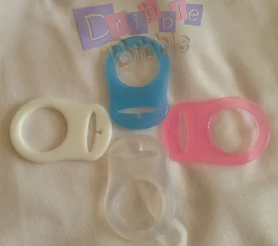 £1.98 • Buy ❤ Blue ❤ Pink ❤ White ❤ Clear ❤ X2 Silicone Dummy Clip Rings Adapters MAM NUK