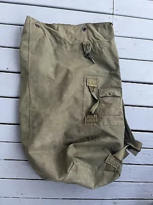 Vintage Top Loading Military Duffle Bag US Army Sack Deployment Pack OD Green • $30