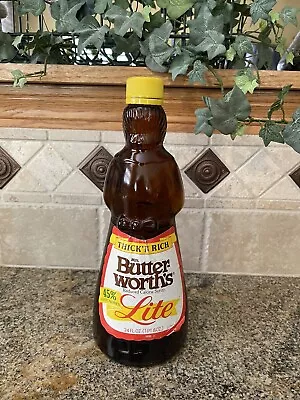 Vintage Mrs Butterworth’s Syrup Glass Bottle 24oz RARE Backwards Label!!! • $25