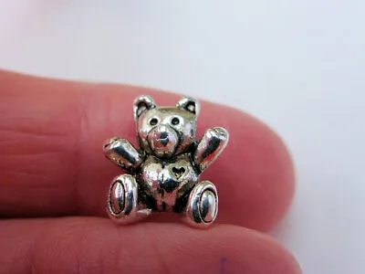 £1.10 • Buy 4 X Adorable 3D Teddy Bear Charms Beads Antique Silver 14mm X 10mm LF (CPX7116A)