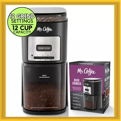 Mr. Coffee 12 Cup Automatic Burr Grinder Black Precision Grinding For All Coffee • $38.99