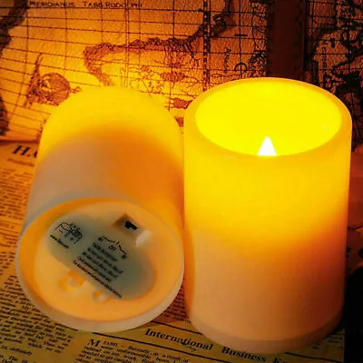 Flameless Votive Tealight LED Candle W/Timer Battery Electric Pillar Light Decor • $4.98