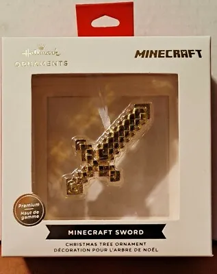 Hallmark Ornaments Premium Minecraft Sword Gold NEW RED BOX • $16