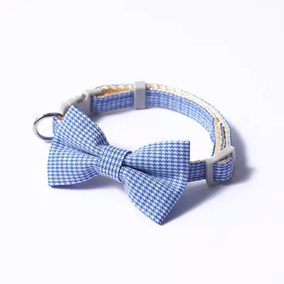 Adjustable Plaid Dog Collar Bow Tie Check Pet Puppy Cat Scarf Collars Necktie • £2.94