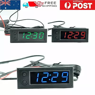 12V 3 In 1 Car Vehicle Thermometer Voltmeter Clock LED Digital Display Kit AU • $18.98