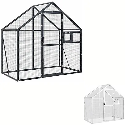 Bird Cage Lockable Aviary Wire Mesh Gird Large Budgie Cage Aluminium VidaXL • $483.99