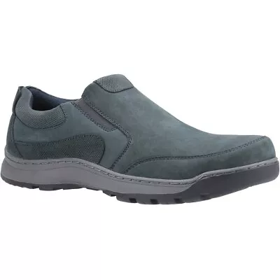 Mens Hush Puppies Jasper Casual Slip On Smart Leather Shoes Sizes 6 To 15 • £38.99