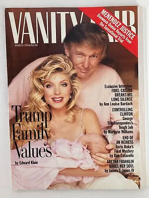 Vanity Fair Magazine March 1994 Donald Trump And Marla Maples No Label • $39.95