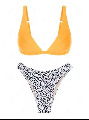 Zaful Leopard High Cut Bikini - Size Small • £12.53