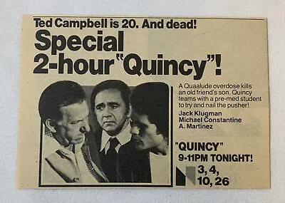 1979 NBC Tv Ad~ QUINCY ~ Quaalude Overdose • $6.99