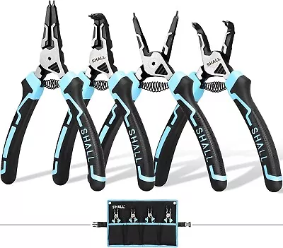 SHALL Snap Ring Pliers Set 4PCS Heavy Duty 7   Internal External Circlip Pliers • $21.99