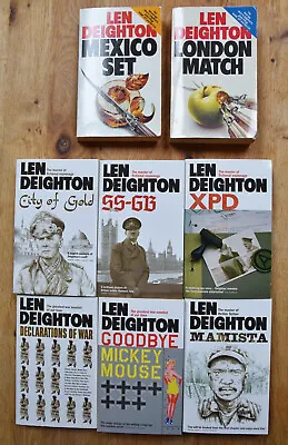 £14.99 • Buy 8 Len Deighton  Paperbacks 6 Unread 2 In Excellnt Condition - See Photos