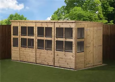 Empire Pent Potting Shed Wooden14X6 Double Door Wooden  14ft X 6ft • £1270