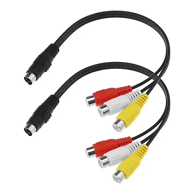 2x 4 Pin S-Video To 3 RCA AV Female Cable For TV/HDTV Camcorder CD Player • £7.96