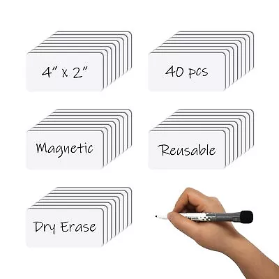 Reusable Magnetic Label 4x2 Inch White Dry Erase Magnetic Labels For Whitebo... • $30.05