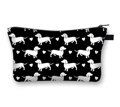 Dachshund Dog Pattern Makeup Bag Cosmetic Bag Storage Pouch Pencil Case • $15.95