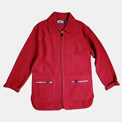 J. Percy For Marvin Richards Wool Full Zip Coat Womens S Red Winter Vintage • $40
