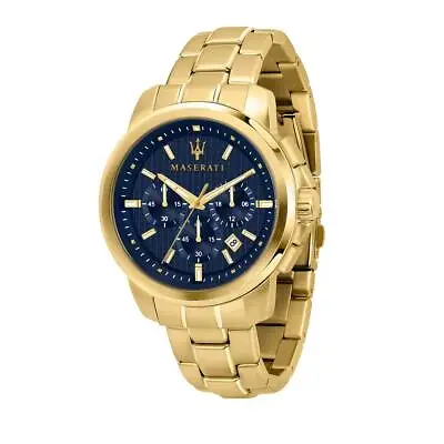 Maserati Men's R8873621021 Gold Tone Stainless-Steel Quartz Blue Dial Watch • $180.36