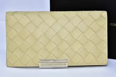 BOTTEGA VENETA Intrecciato Long Wallet Bill Card Bifold Slim Long Wallet Porridg • $303