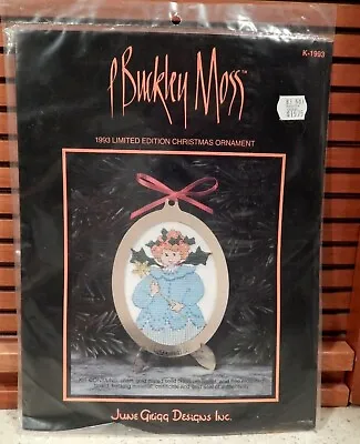 New 1993 P Buckley Moss Christmas Ornament Cross Stitch - Fairy Angel Sealed  • $8.95