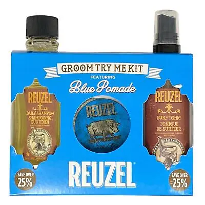 Reuzel Set  - Blue Hair Pomade Shampoo & Surf Hair Sea Salt Tonic Spray • £14.95