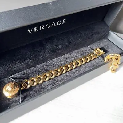 VERSACE Thick Chain Gold Vintage Effect Bracelet Medusa Accent  With Box Used • $560