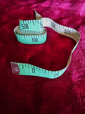 Vintage Green Cloth Sewing Measuring Tape 60 In Great Condition • $10