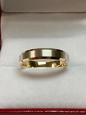 14k Solid White & Yellow Gold Wedding Bands 4mm • $560