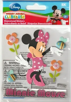 Licensed Disney 3-D Stickers Minnie Mouse Club House 72179 Fast FREE Ship • $5.85