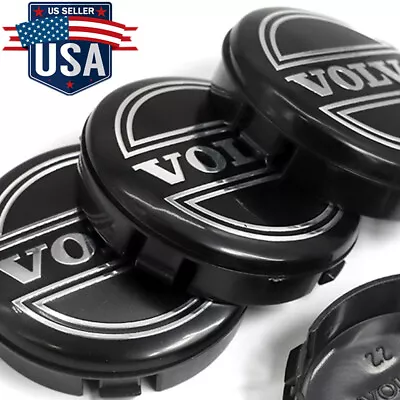 4pcs Set 64mm Black Silver Wheel Center Hub Caps Covers For Volvo Rims 3546923 • $18.99