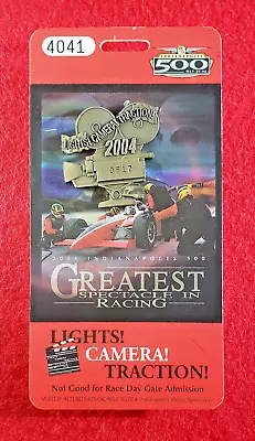 2004 Indy 500 SILVER #0517 Pit/Garage/Pass/Badge/Hard Card - BUDDY RICE WINS! • $69