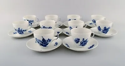10 Royal Copenhagen Blue Flower Braided Coffee Cups With Saucers. 1960s. • $590