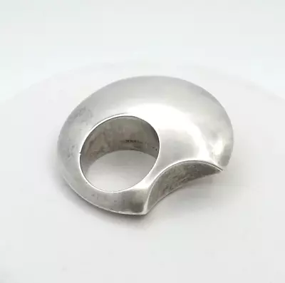 Hans Hansen Denmark Flying Saucer Modernist Pinky Ring Charm Sz3 Sterling Silver • $569.05