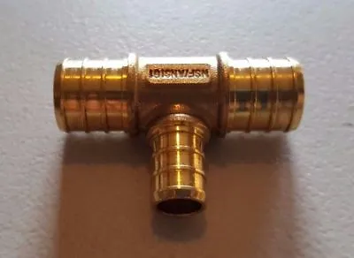 10 Pieces 3/4  X 3/4  X 1/2  Pex Tee Brass Crimp Fittings ( Lead Free ) • $18.99