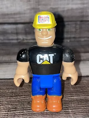 Mega Bloks Cat Construction Worker Black Shirt Crew Man Figure Workman Action • $4.99