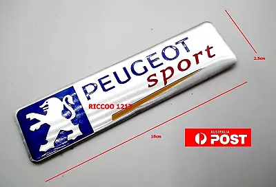 Badge For Peugeot Sport Aluminum 10 X 2.5cm New Universal Adhesive Backing • $16.95