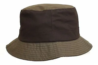 £9.99 • Buy Brand New Men's Olive Green/brown Wax Outdoor Waterproof Bucket Bush Hat Multi 2