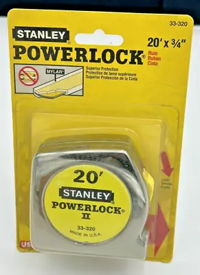 Vintage Stanley Tape Measure Rule 33-320 Power Lock II PL 320 20' NOS 1994 USA • $49.99