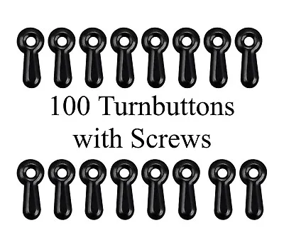 $12.25 • Buy 100 Black Oxide Turn Buttons, WITH SCREWS, Picture Frame Supplies, 13/16  Long