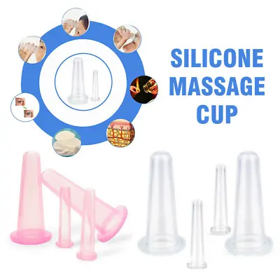 2/4Pcs/set Silicone Cupping Vacuum Suction Lifting Facial Face Eyes Massage Cup • £5.69