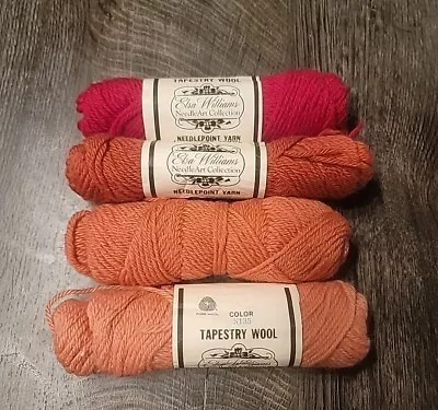 Lot Of 4  100% WOOL Elsa Williams Tapestry  Needlepoint Yarn -Pink 160 YD SKEIN • $4.99