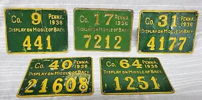 Vintage 1936 Pennsylvania Hunting Licenses~ CHOICE Of ONE~ Hard To Find Counties • $61.99