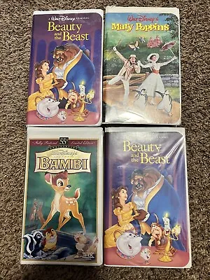 Walt Disney VHS LOT - Beauty & The Beast Bambi Marry Poppins Vintage • $39.99