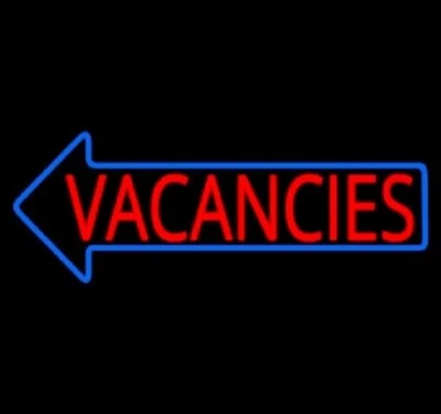 $134.98 • Buy Vacancies Arrow Neon Light Sign 20 X10  Lamp Glass Decor Wall Space Hanging