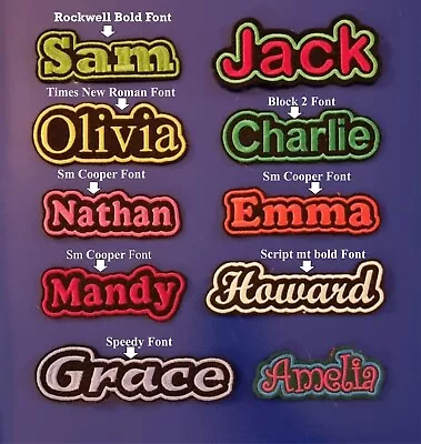 Personalised Embroidered Name Patch Badge Sew On Iron On • £3.90