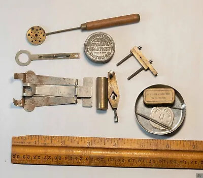 Lot Vintage Watchmakers Jewelers Clock Tools Parts Elgin Ben Brass Holder Vise • $20