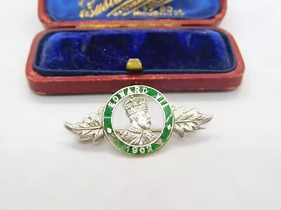 Charles Horner Edwardian Sterling Silver King Edward VII Coronation Brooch 1901 • £55
