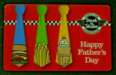 NEW Unused STEAK N SHAKE Happy Fathers Day Colored Ties GIFT CARD No Cash Value • $1.97