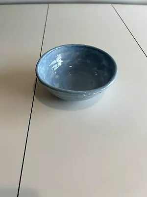 $15.99 • Buy Handmade Blue Glazed Pottery Bowl 6”
